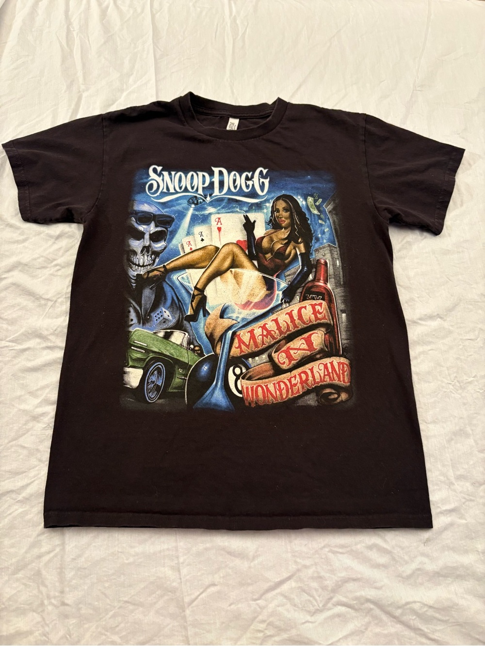 Snoop Dogg Men’s M Black Malice N Wonderland Graphic Rap T-Shirt